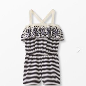 Girls size 12/150 Hanna Andersson Summer Stripes romper